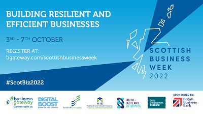 Graphic: text promoting Scottish Business Week